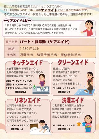 印刷用チラシ 3枚目：ケアエイド