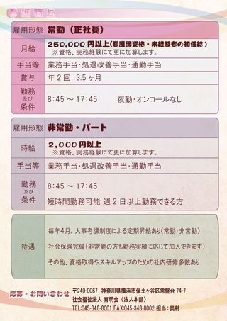 印刷用チラシ 5枚目：看護職員・待遇